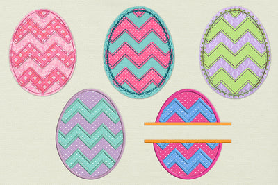 Chevron Easter egg embroidery bundle