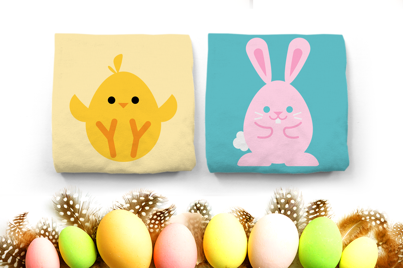 Chubby Egg Shaped Easter Animals Duo SVG File Cutting Template