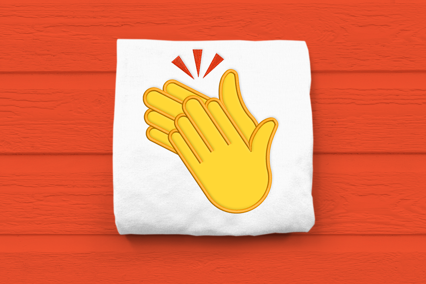 Clapping hands emoji applique