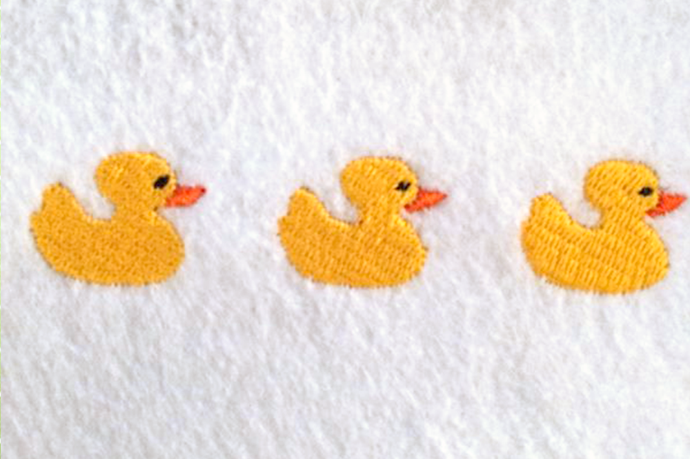 Rubber duck embroidery row