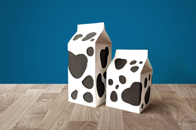 Cow spot milk carton designs