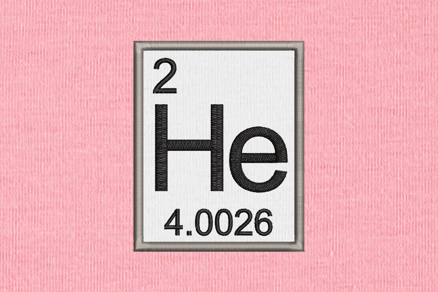 Applique design for the chemical element information for helium