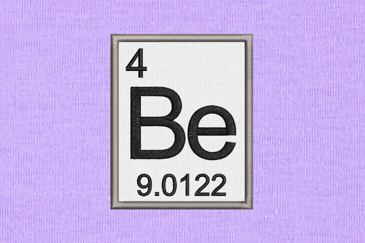 Applique design for the chemical element information for beryllium 