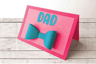 Dad card SVG with 3D bow tie