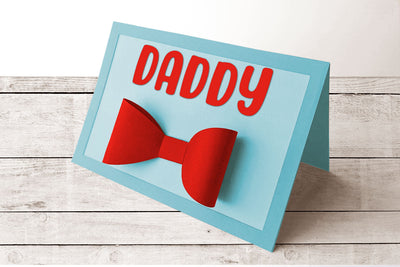 Daddy card SVG with 3D bow tie