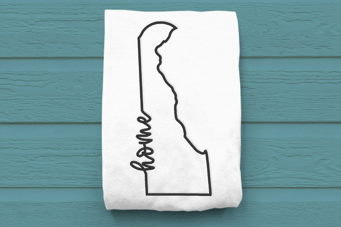state of Delaware outline embroidery with home incorporated