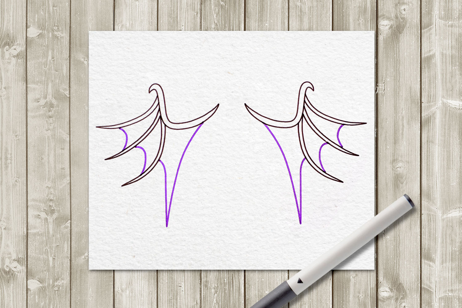 Dragon Wing SVG File Template TRIO Including Sketch and Rhinestone Ver