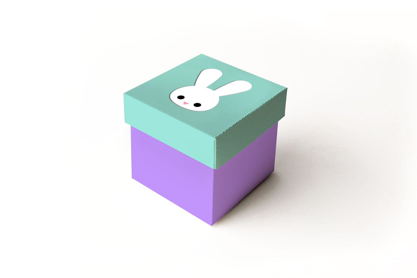 Easter bunny face cube box SVG