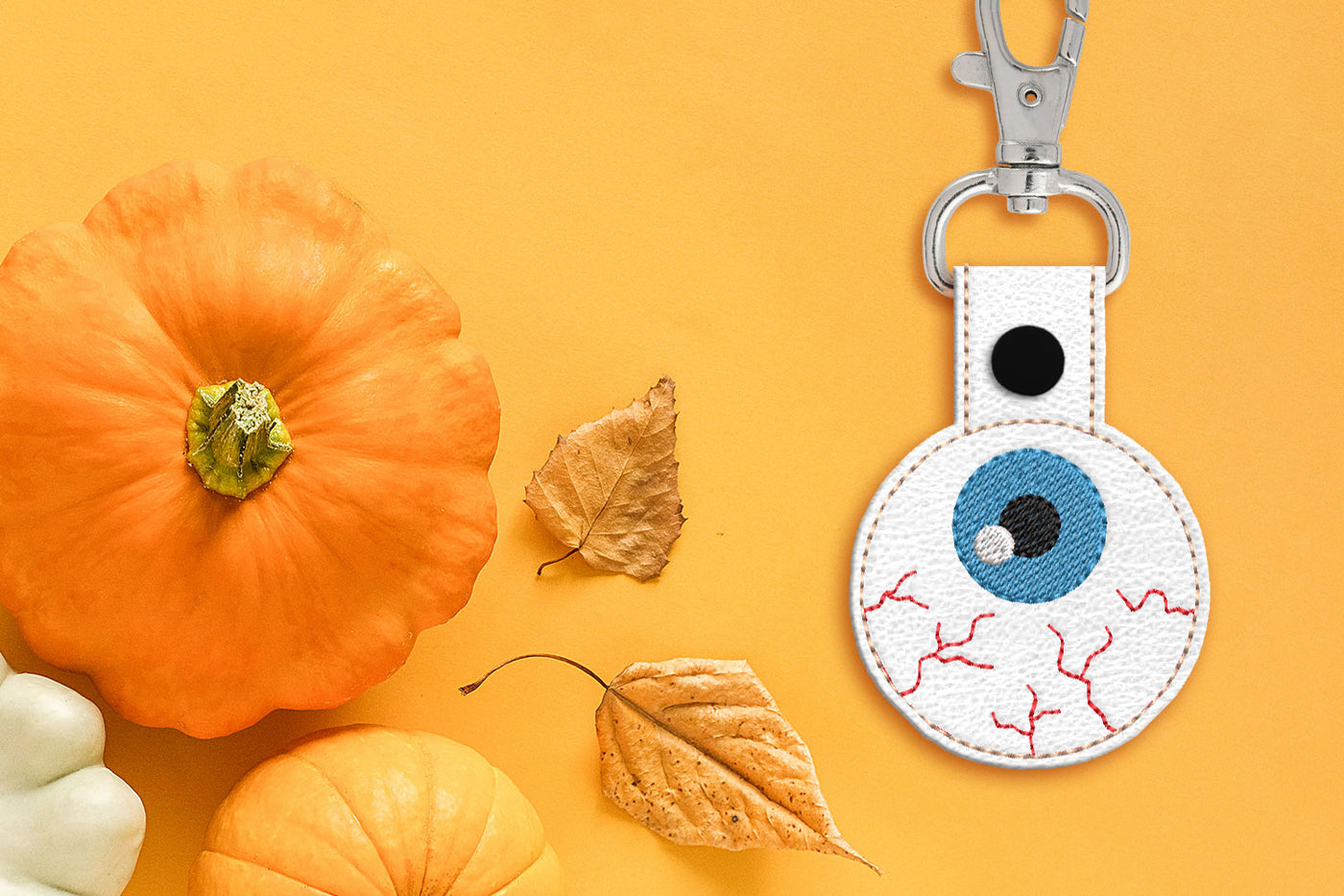 realistic eyeball in the hoop key fob embroidery