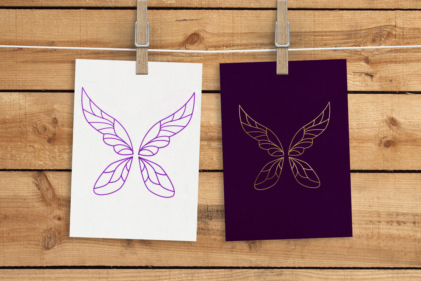 fairy wings single line SVG file