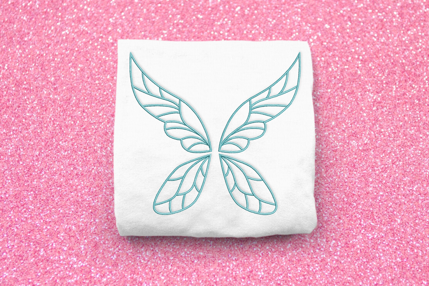 Fairy wings outline embroidery