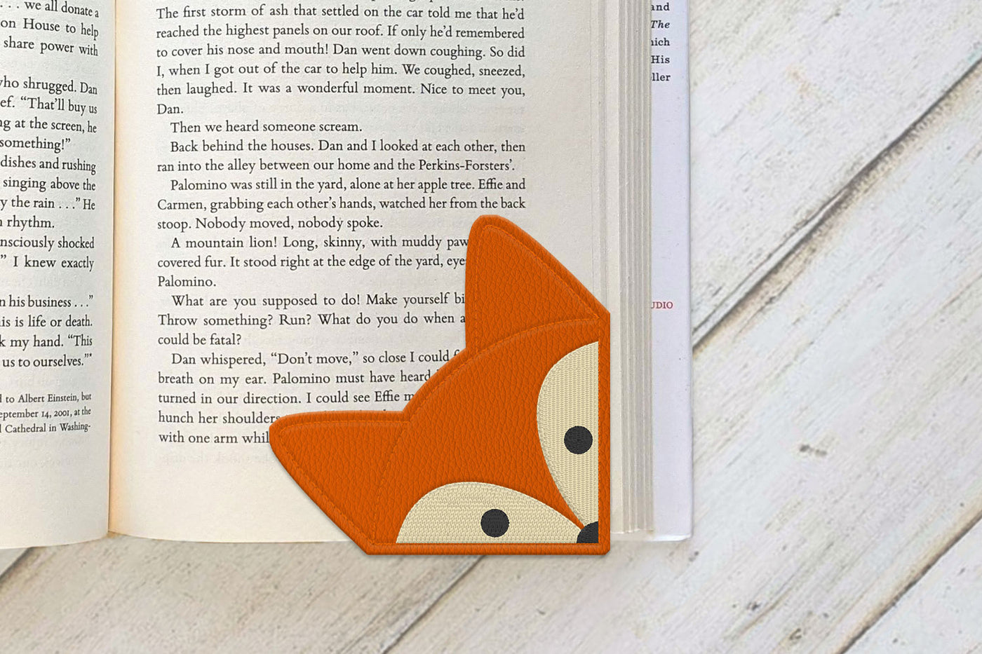 Fox Face corner bookmark ITH in the hoop embroidery design file