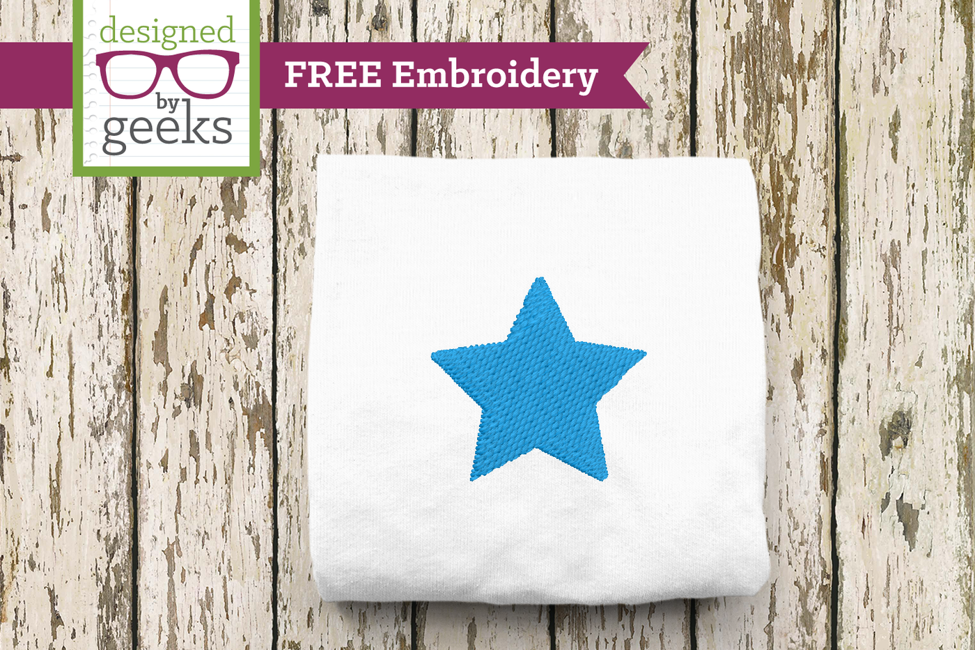 Single embroidered star free design