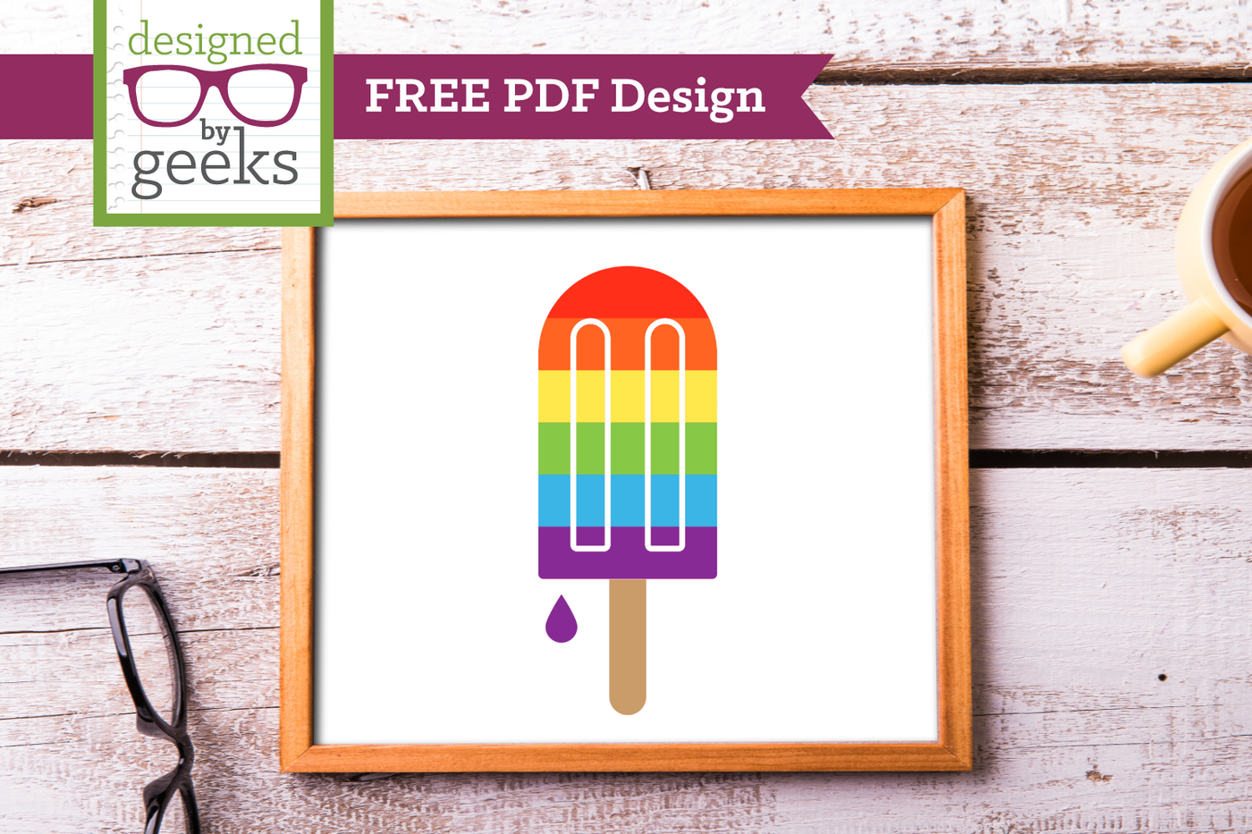 Rainbow popsicle free PDF design