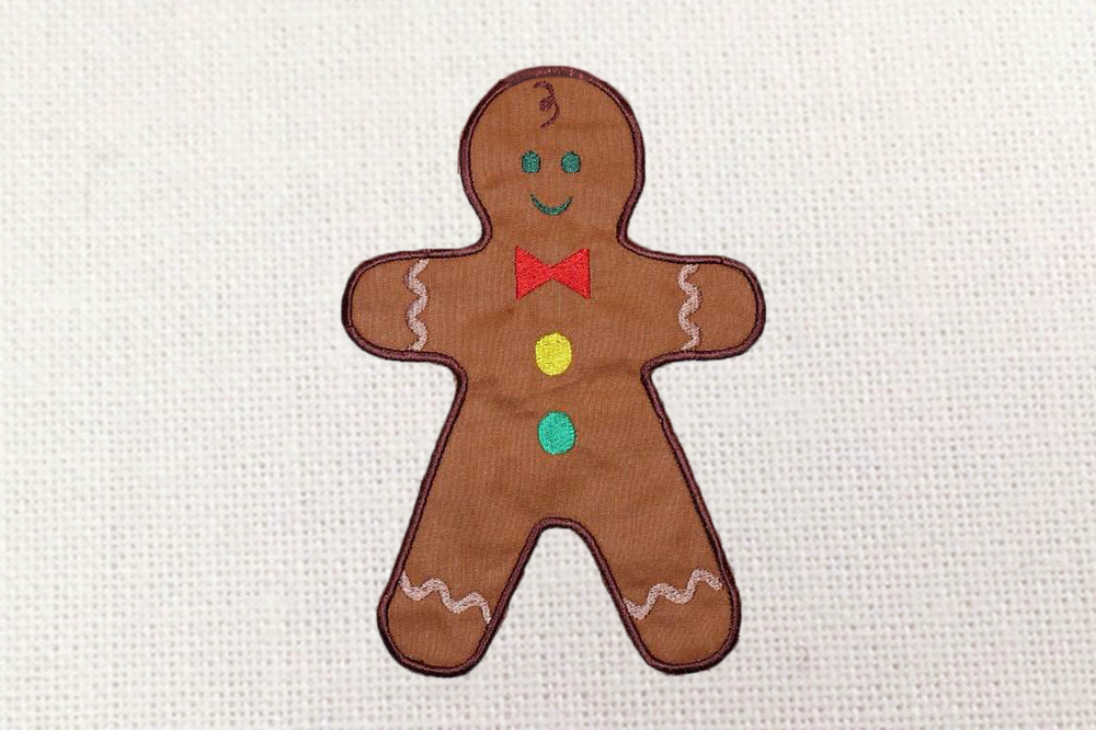 Applique of a gingerbread boy.