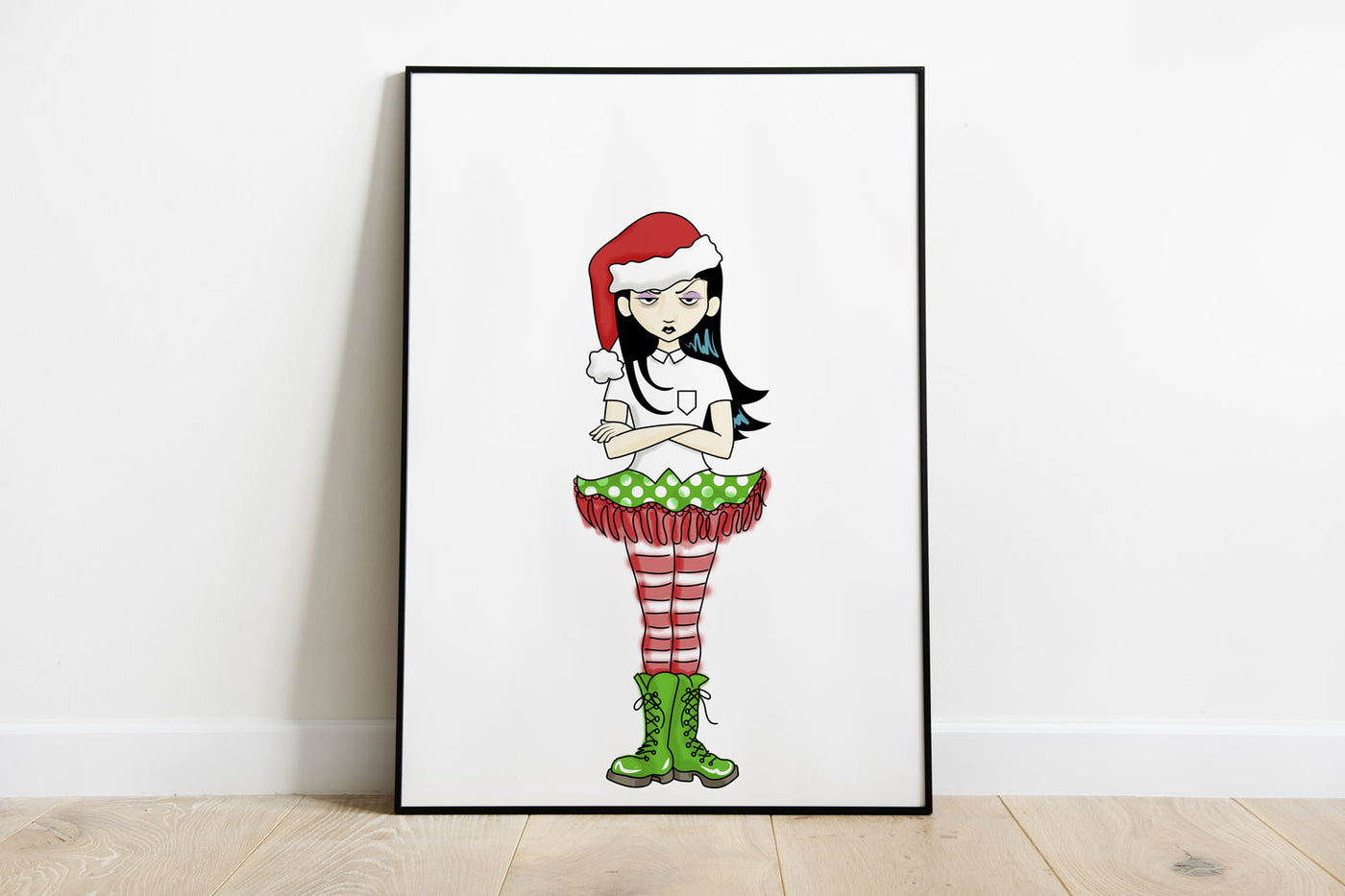 Christmas themed goth girl sublimation PNG