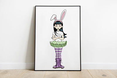 Easter themed goth girl sublimation PNG