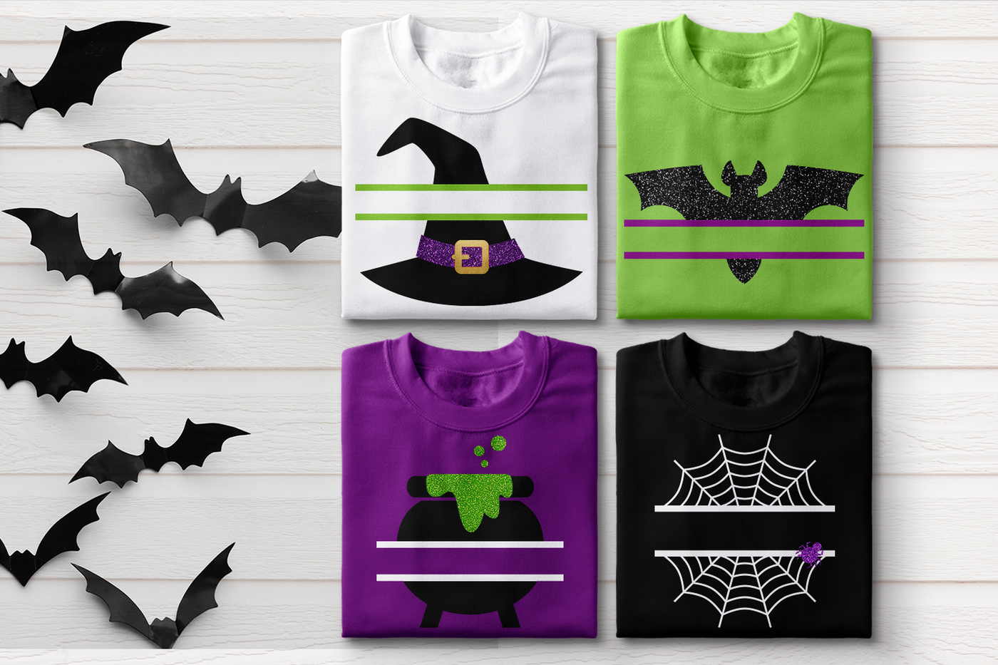 Set of 4 Halloween split SVG designs