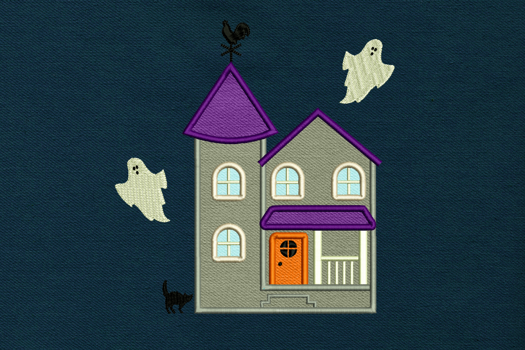 Haunted House Embroidery Designs