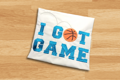I got Game with bouncing basketball applique
