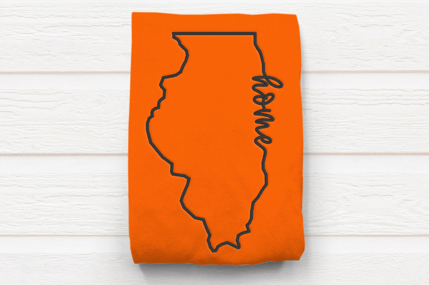 Illinois home outline embroidery