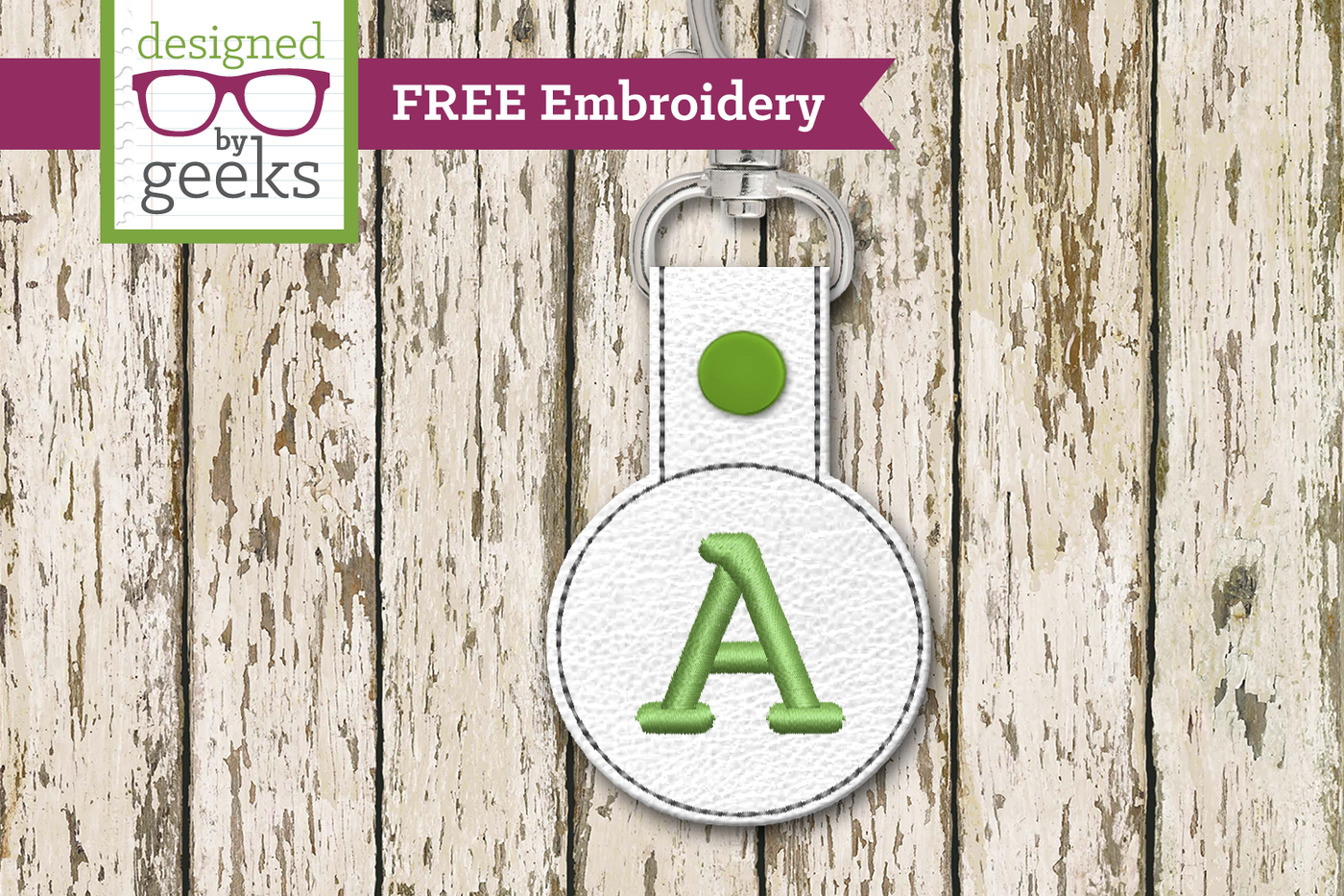 Free A Key fob embroidery in the hoop design