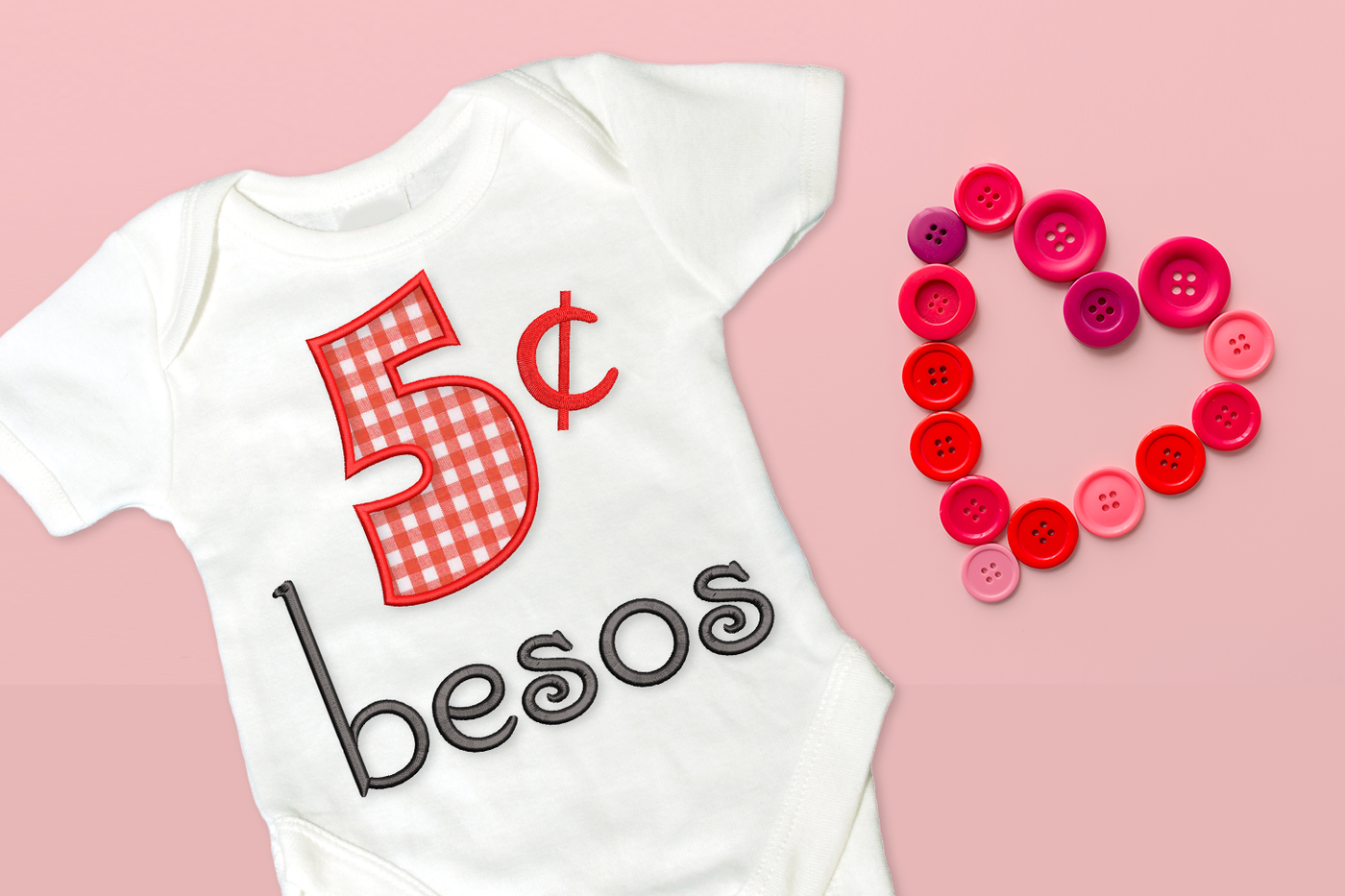 Besos 5 Centavos Applique Embroidery Design-Applique-Designed by Geeks