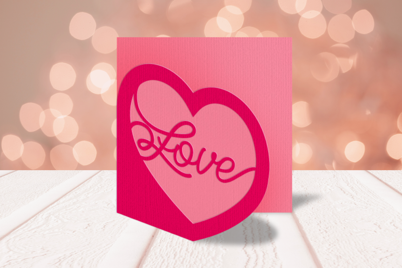 Layered papercut Love heart card design