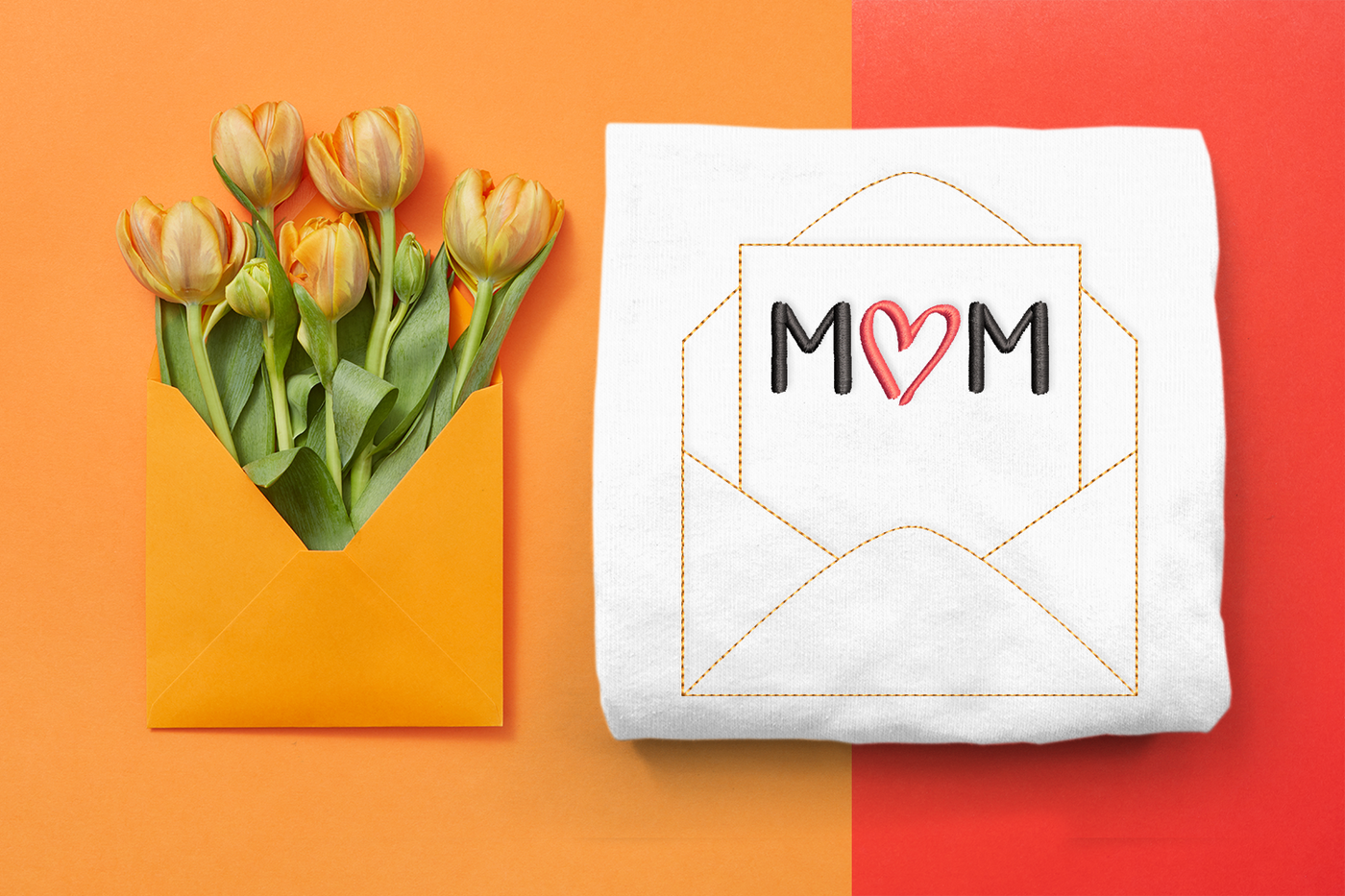 Mom envelope embroidery design