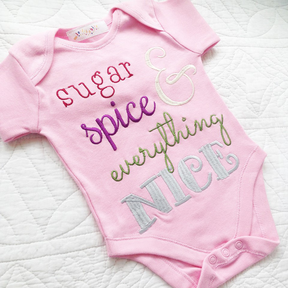 embroidery designs that says "sugar spice & everything nice."