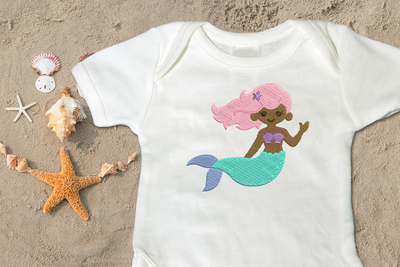 Mermaid embroidery design
