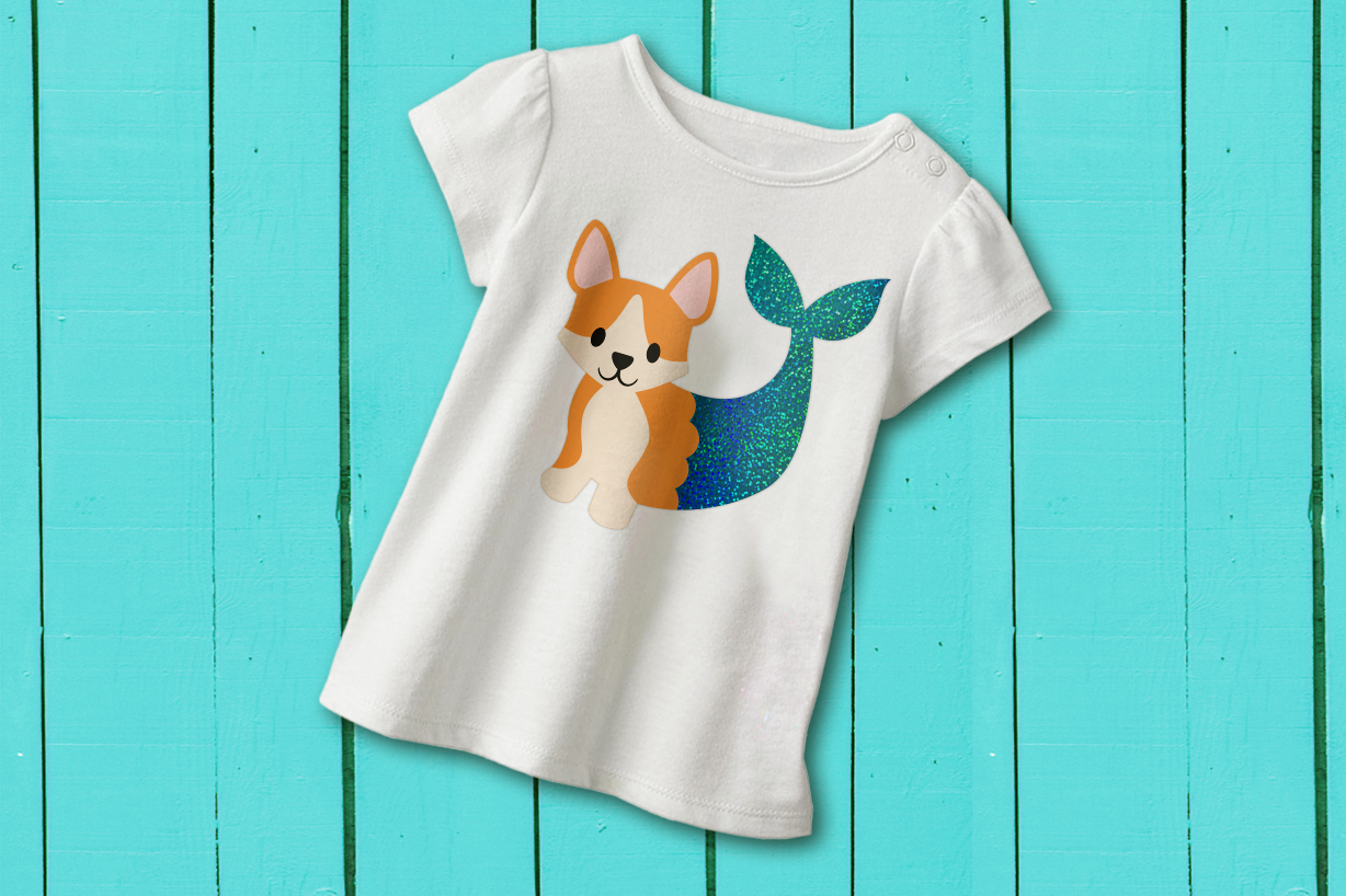 Shirt with a mermaid corgi design