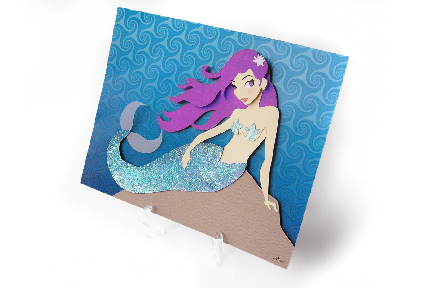 Paper layered mermaid art