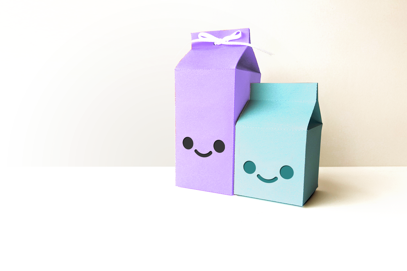 Kawaii face milk carton SVG designs