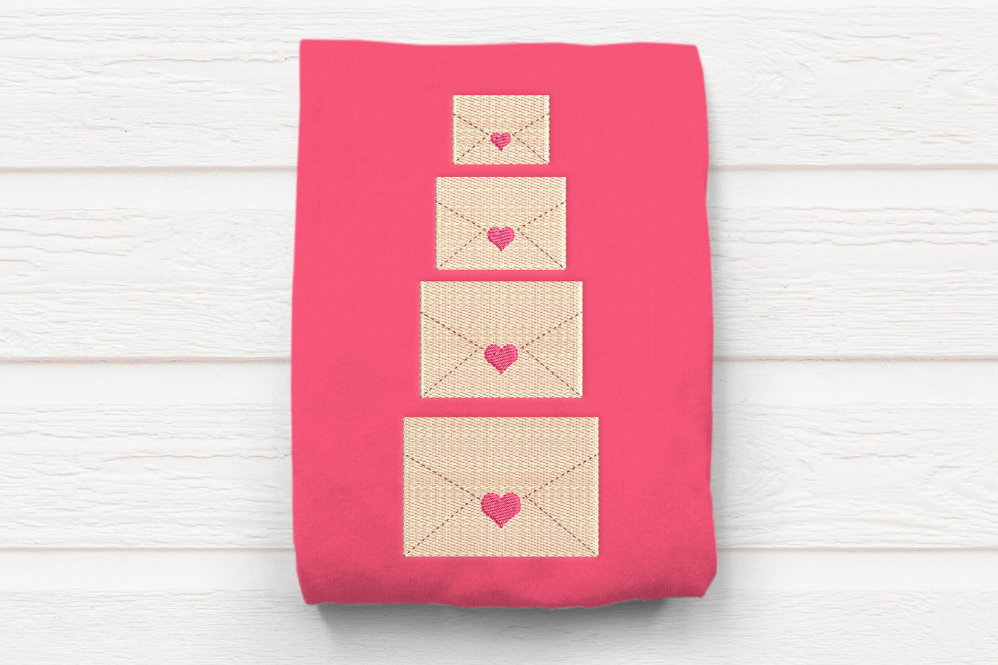 Mini Valentine's Day envelope embroidery design, sealed with a heart