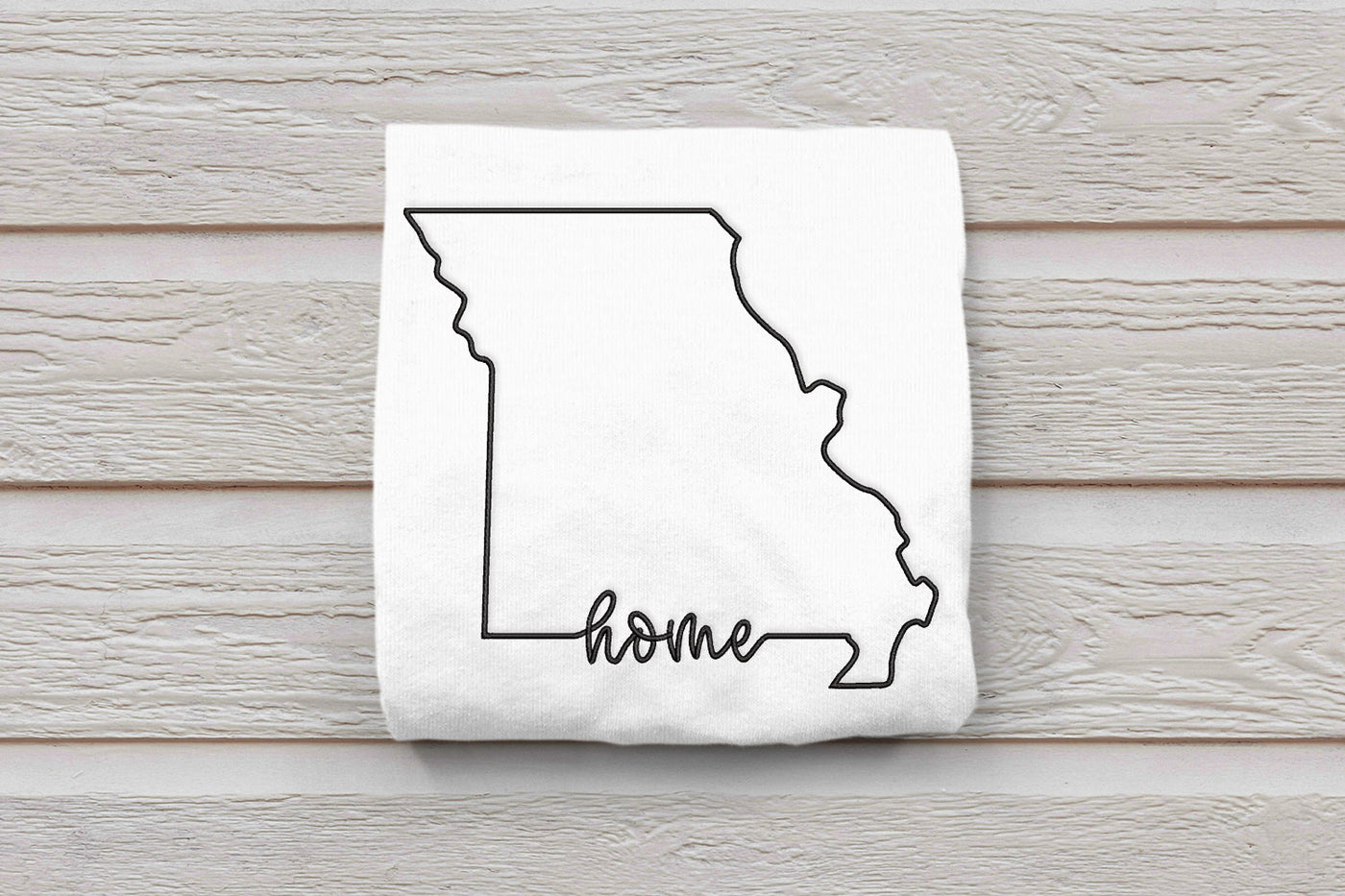 Missouri home outline embroidery