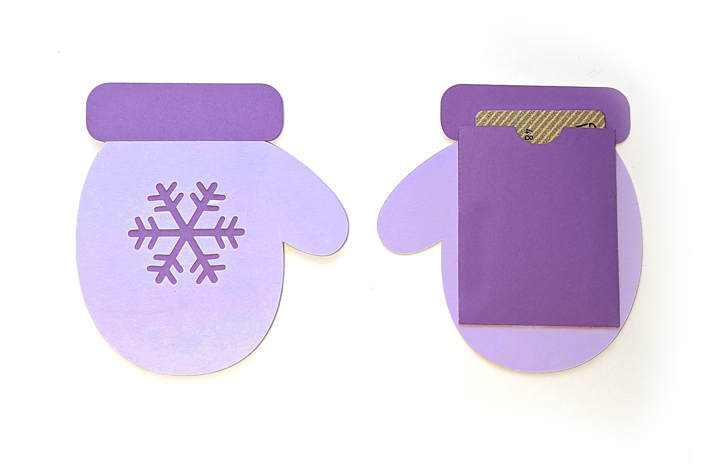 Mitten shaped gift card holder