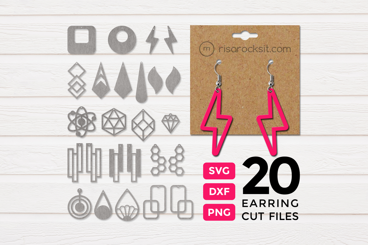 Set of 20 earring cut files.