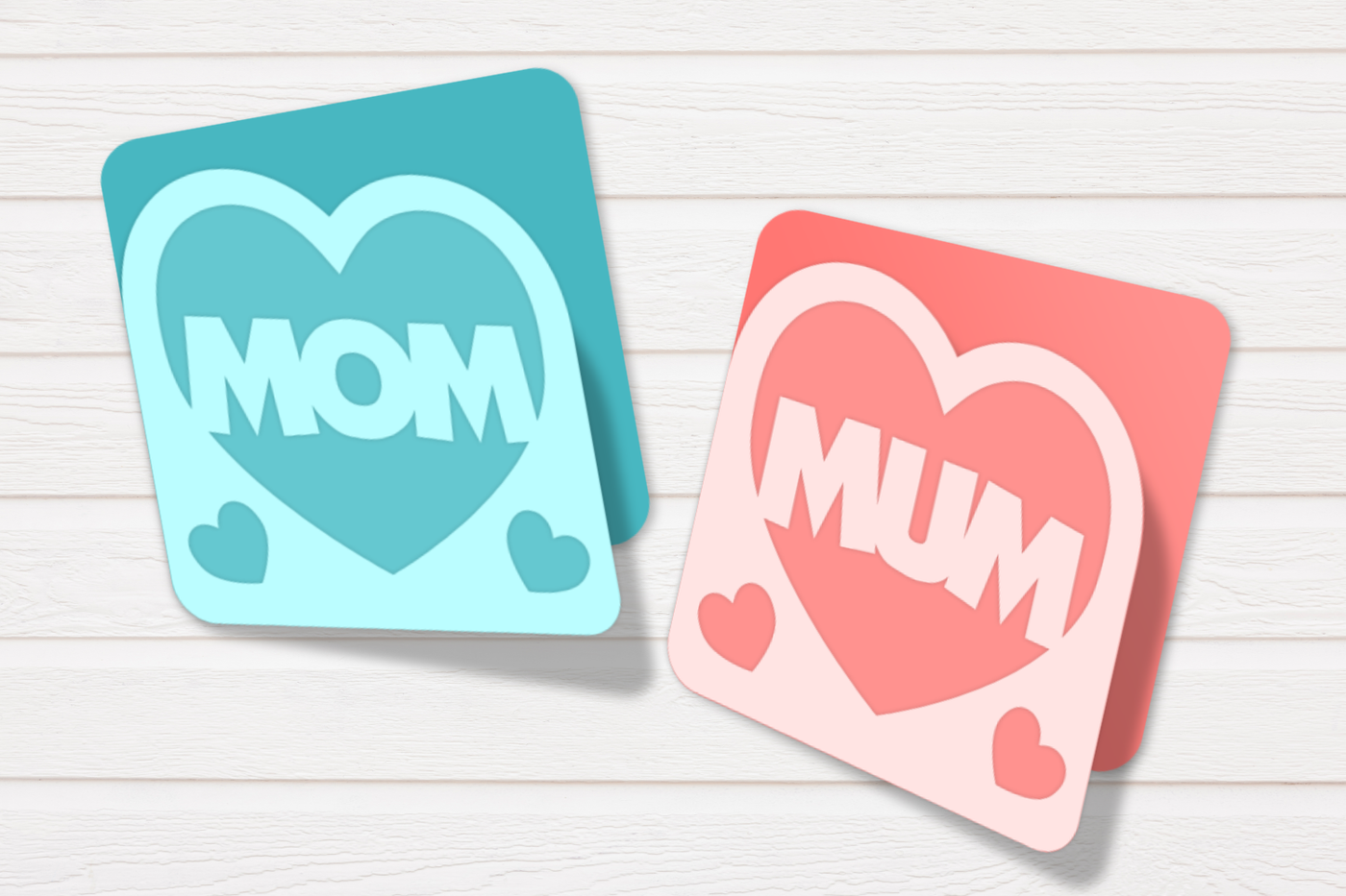 Mom and mum heart card designs
