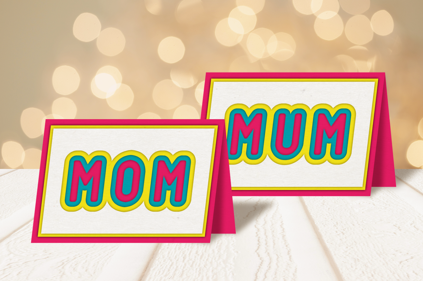 Mom and mum layered papercut card