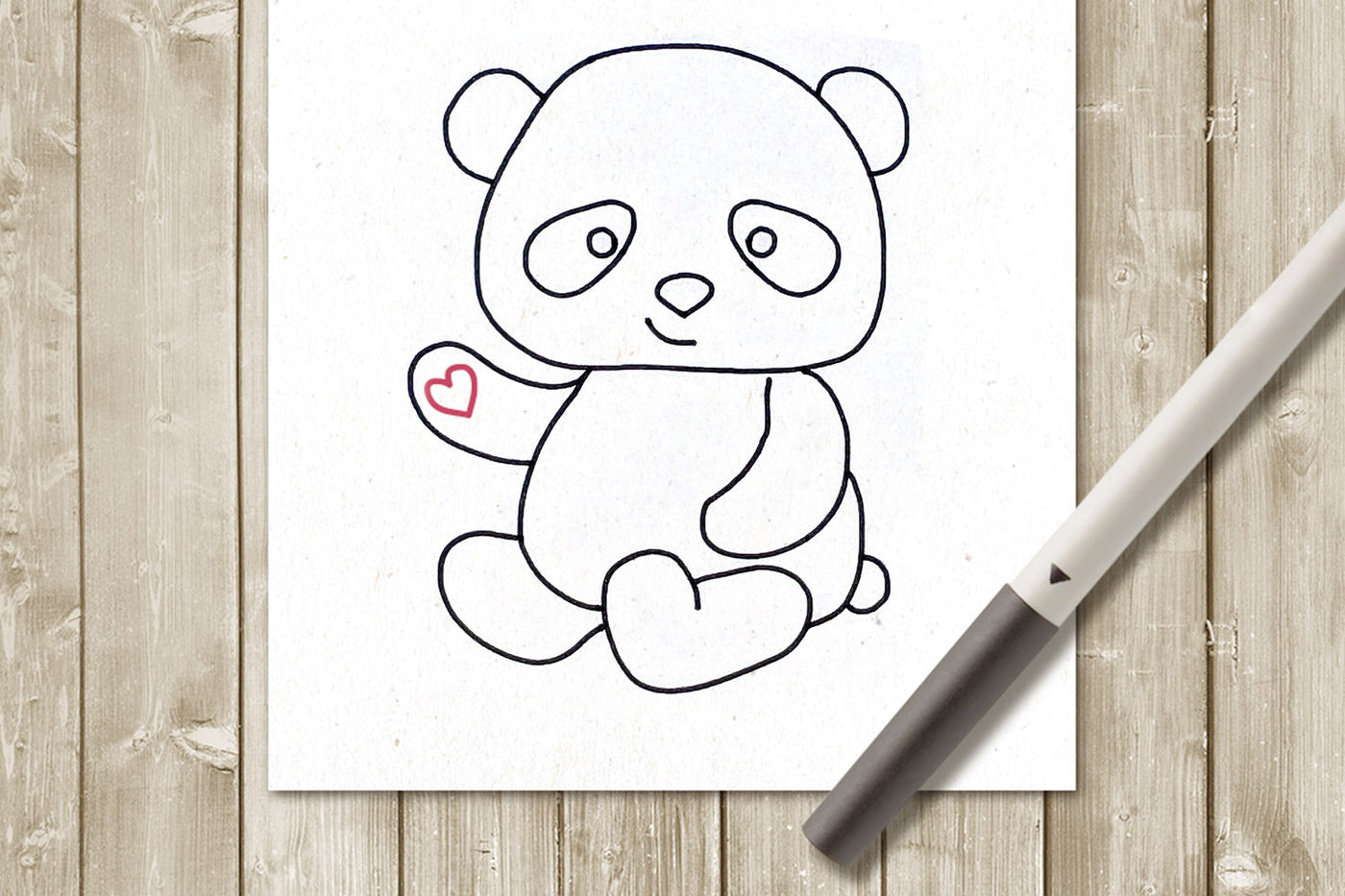 panda single line sketch SVG file