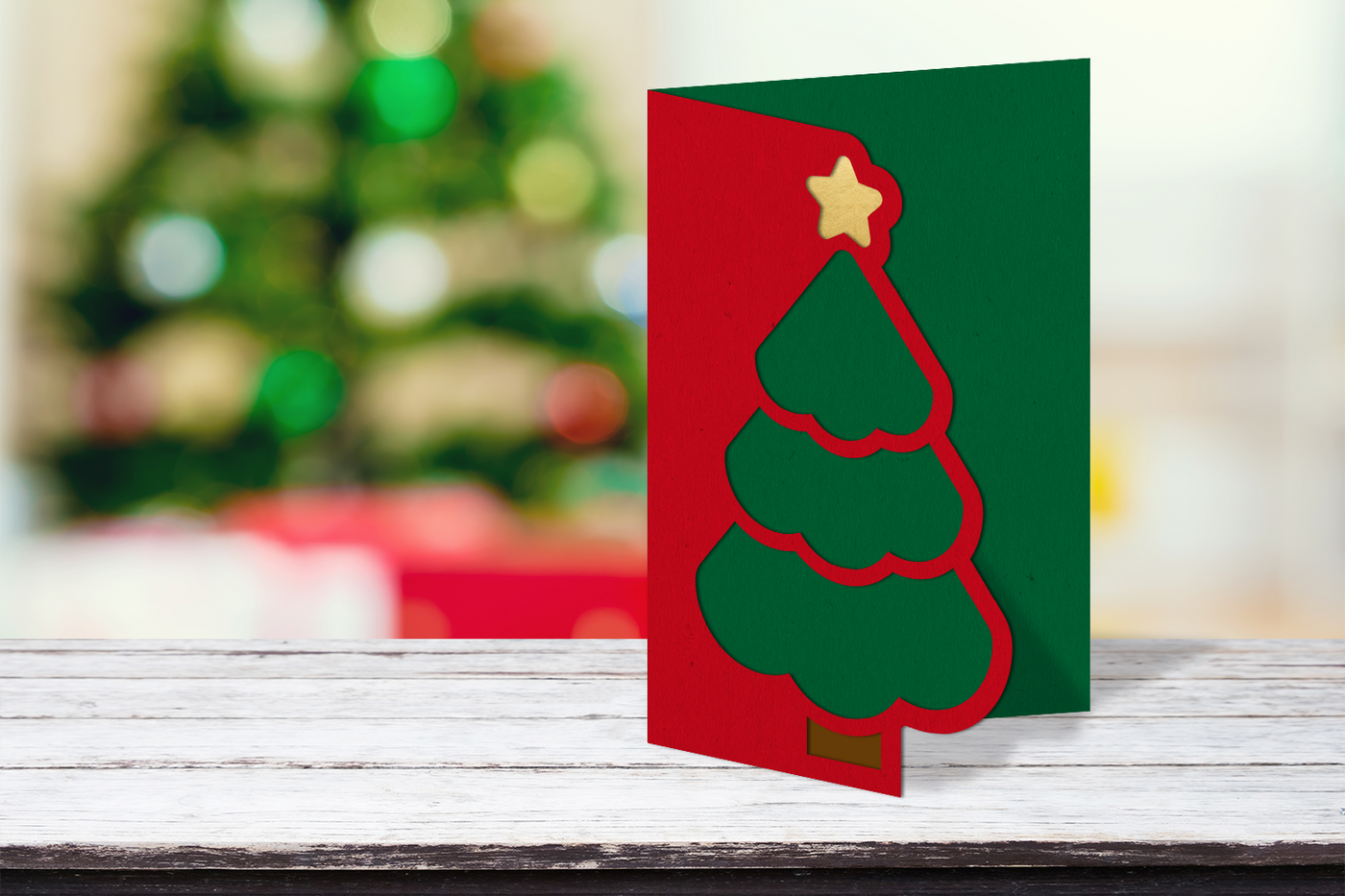 Christmas tree papercut card