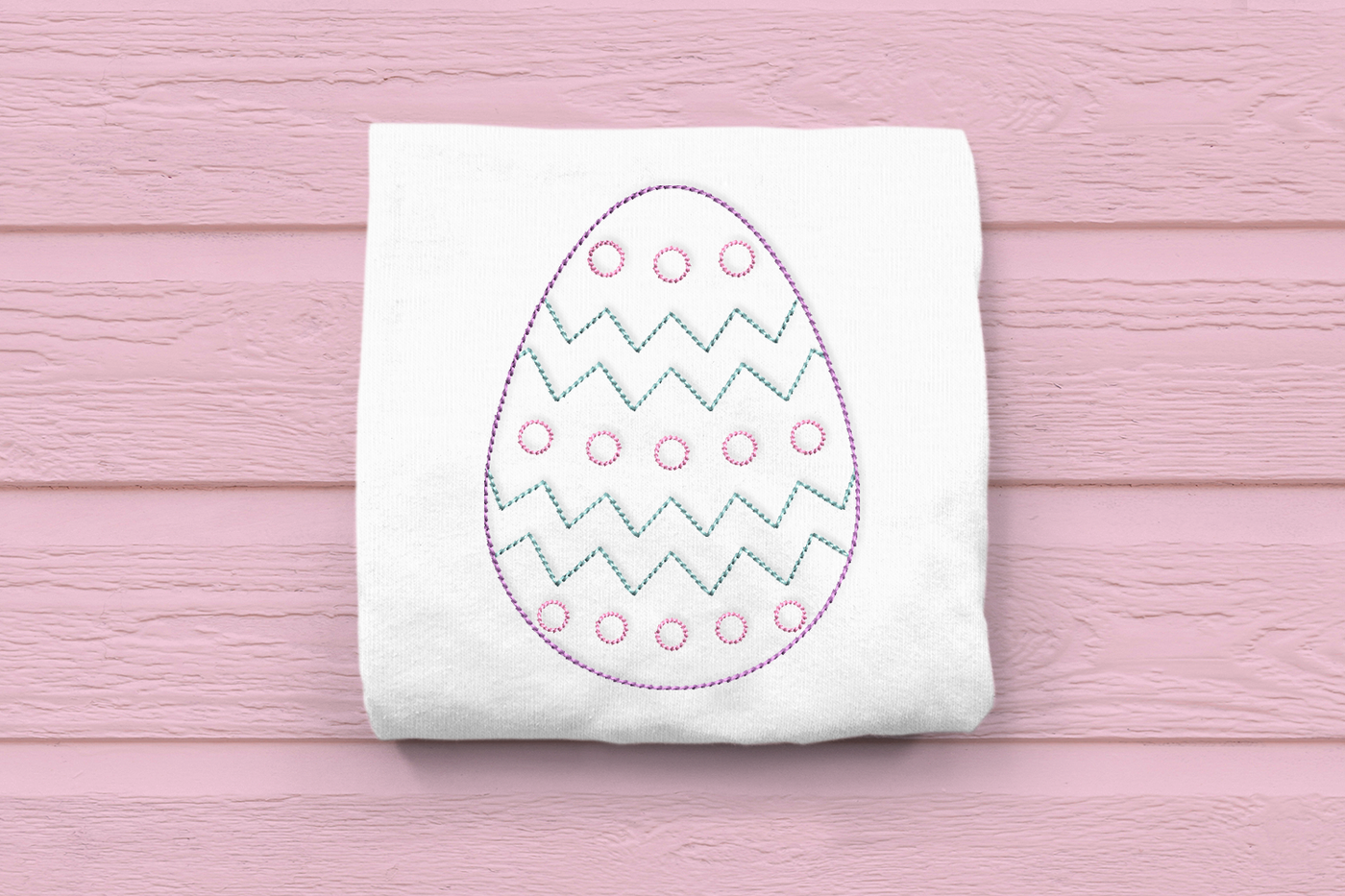 Linework Patterned Easter Egg Embroidery Design File