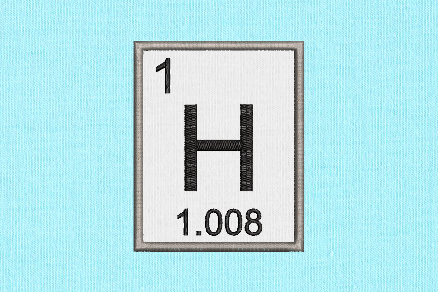 Applique design for the chemical element information for hydrogen