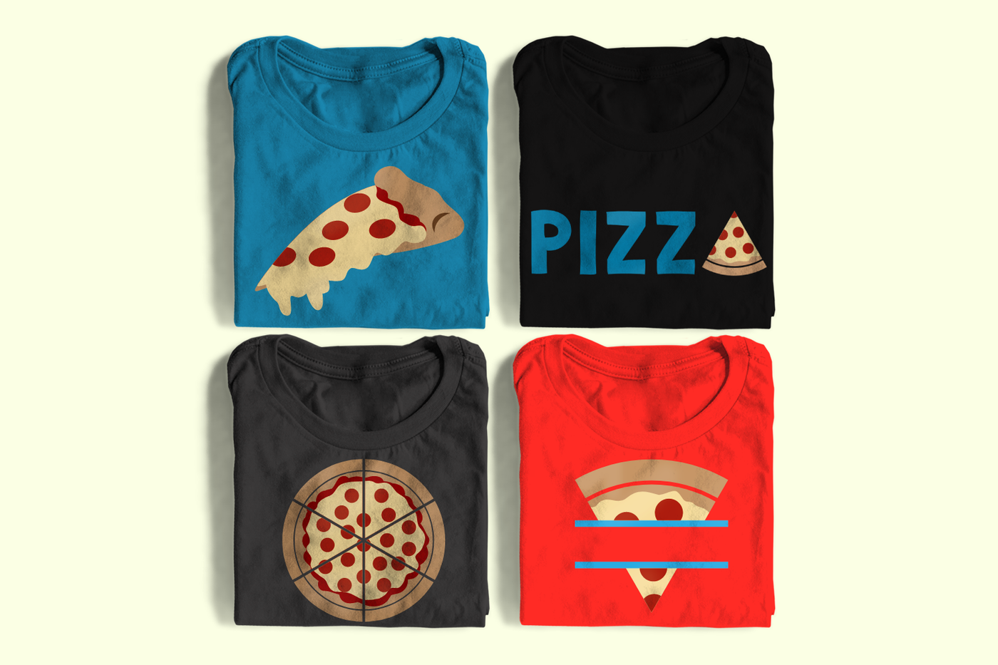 Four pizza related designs