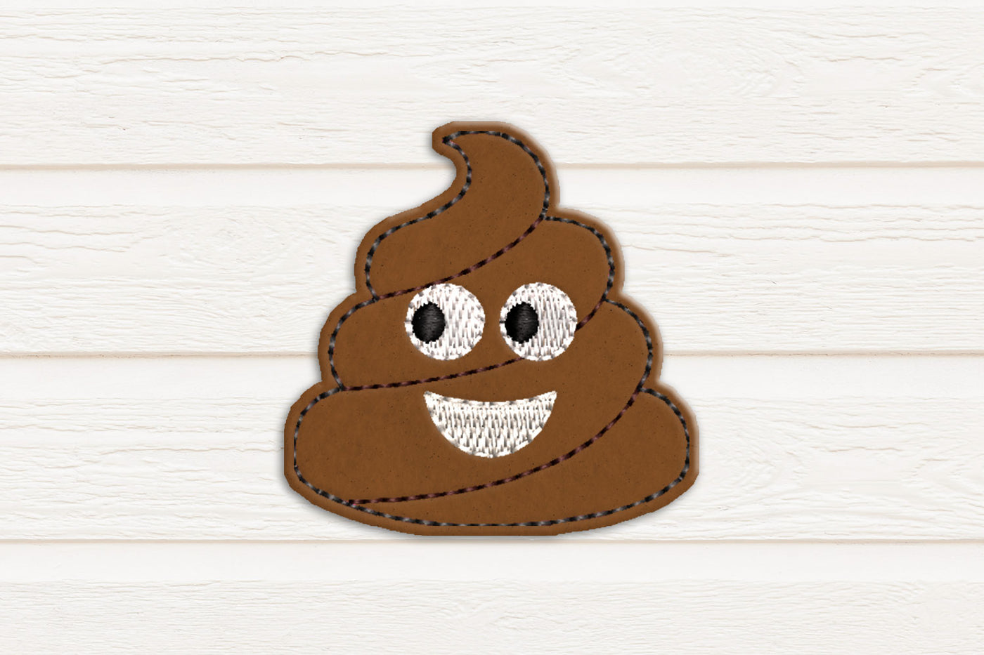 Poop emoji feltie applique embroidery design