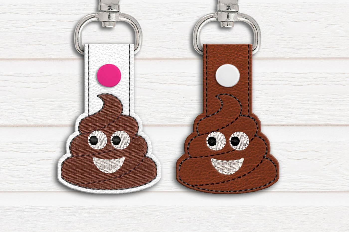 Poop Key Fob ITH embroidery 