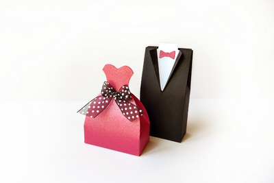 Prom dress and tuxedo box designs