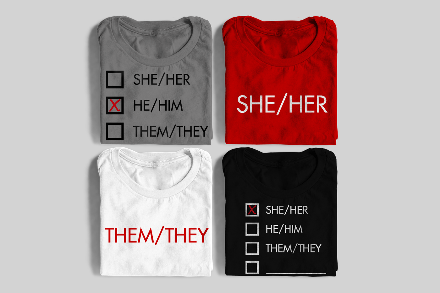 List of pronouns with check boxes and one with a blank for adding your own.