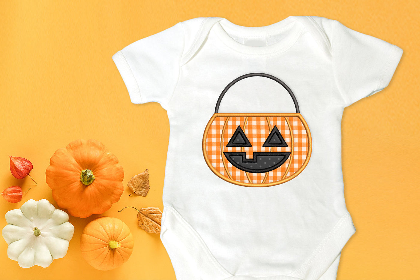 pumpkin pail applique embroidery design file